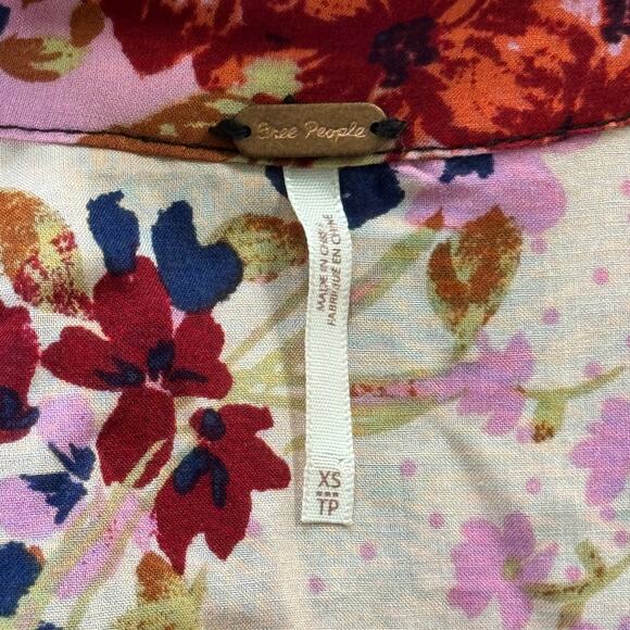 Free‎ People Jackie Printed Maxi Top Vintage Combo Floral Size XS - Picture 9 of 11